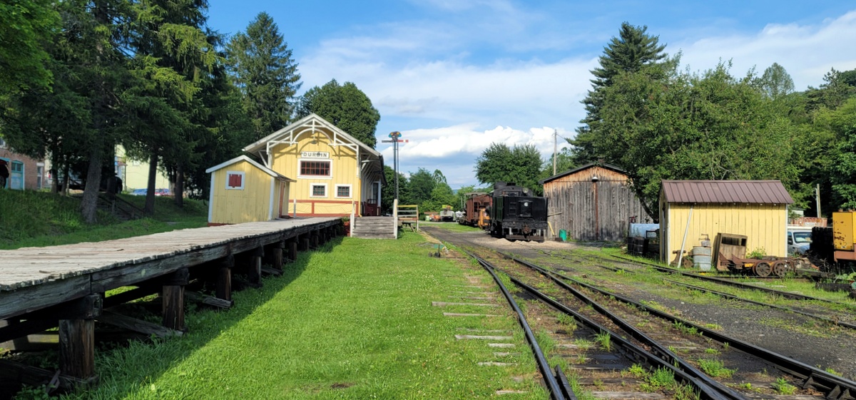 The railyard of the Durbin at Greenbrier Valley Railroad