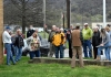 Community members gather to plan a Mine Wars monument installation at Marmet.