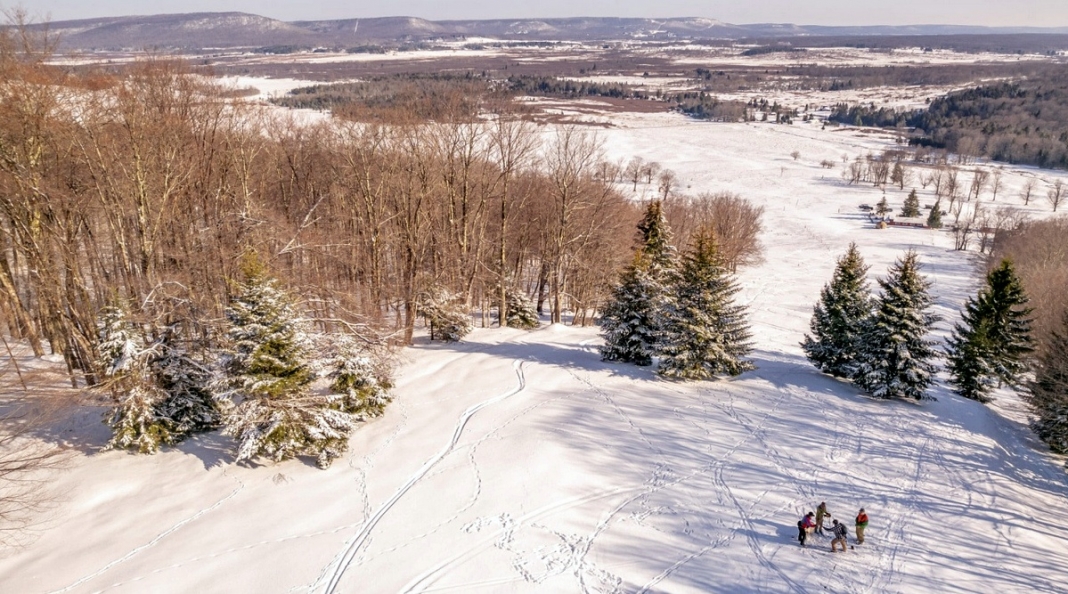 Nordic skiers gather on cross-country trails overlooking the Canaan Valley National Wildlife Refuge.