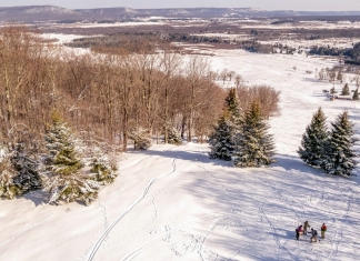 Nordic skiers gather on cross-country trails overlooking the Canaan Valley National Wildlife Refuge.