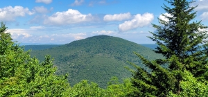 Big Spruce Knob (elevation 4,671) dominates the view from the Big Spruce Knob Overlook.