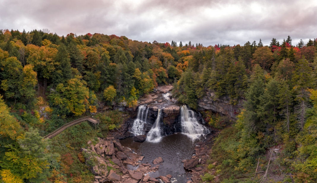 The Blackwater Falls descends out of the Canaan Valley
