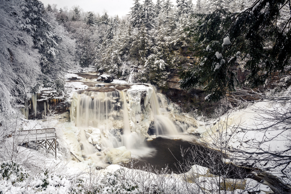 The Blackwater Falls descends out of the Canaan Valley