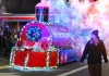 The Toys-for-Tots Train steams through the streets of Ripley during its annual Christmas parade.