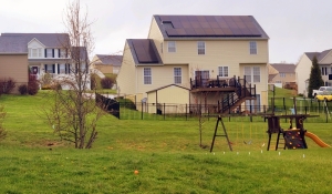 Roof panels harness solar energy on a home in north central West Virginia. 