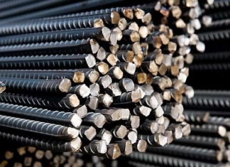 Steel bars manufactured by CMC await export to market.