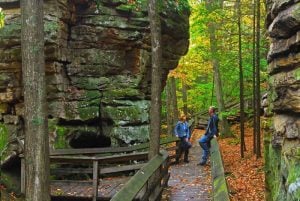 Visitors stroll the boardwalks at Beartown State Park in southeastern West Virginia.