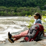 Appalachian Trail hiker on the Shenandoah River