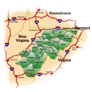 Map of Appalachian Forest National Heritage Area