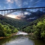 Sunset In The New River Gorge in West Virginia