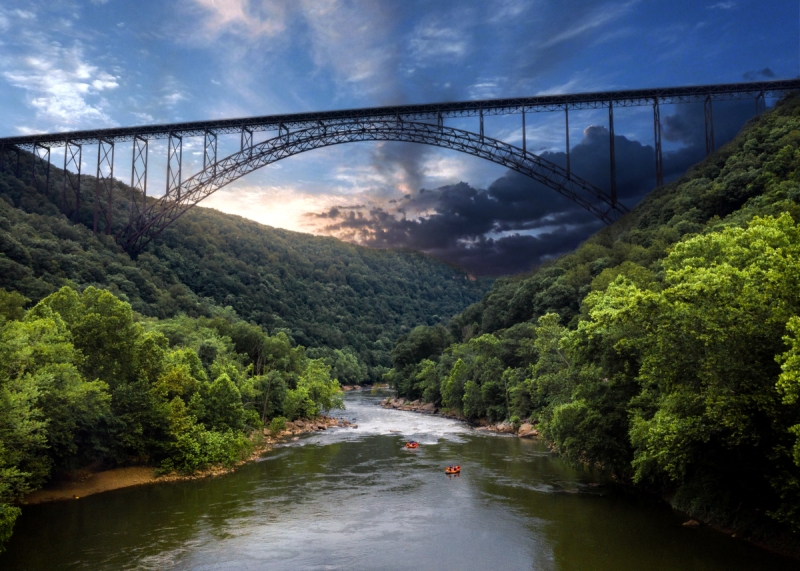 Sunset In The New River Gorge in West Virginia