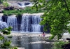 Swimmers at Sandstone Falls