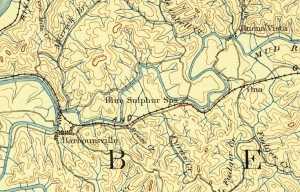 1892 Map of Blue Sulphur Springs West Virginia