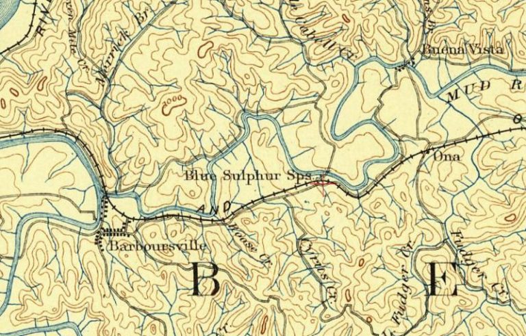 1892 Map Of Blue Sulphur Springs West Virginia
