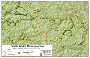 Map of Tomblin Wildlife Management Area WV