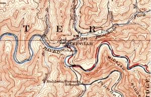 1927 map showing The Pinnacle