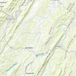 Map showing Keyser and Burlington, West Virginia