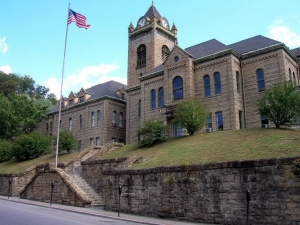 Historic Stone Wall at McDowell County Courthouse