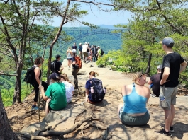 Visitors at Long Point Overlook