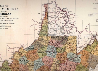 Section of 1918 map of West Virginia Railroads 1