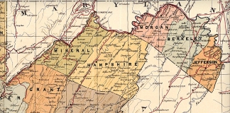 Map showing eastern panhandle of West Virginia 1