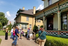 Members of the Preservation Alliance of West Virginia explorer historic homes in Parkersburg, West Virginia.