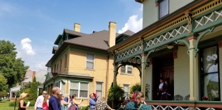 Members of the Preservation Alliance of West Virginia explorer historic homes in Parkersburg, West Virginia.