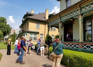 Members of the Preservation Alliance of West Virginia explorer historic homes in Parkersburg, West Virginia.