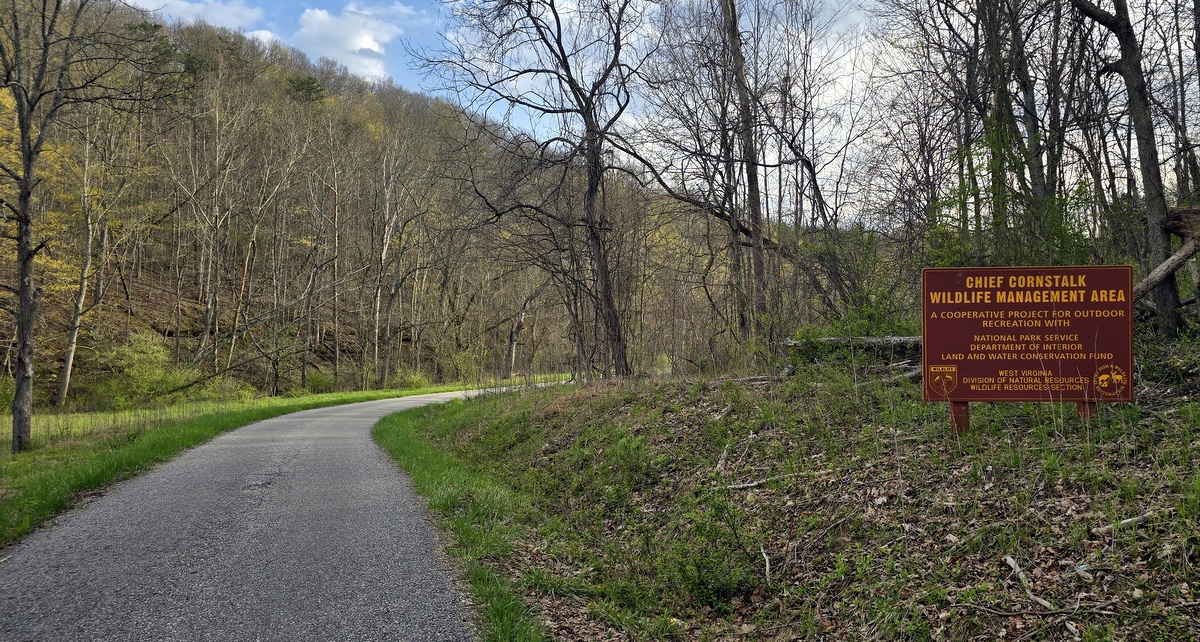 The eastern entrance to the Chief Cornstalk Wildlife Management Area is on Cornstalk Road.