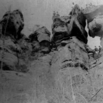 Early photo of the Devil's Tea Table at Burning Springs
