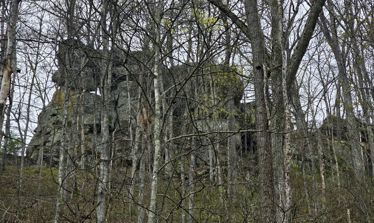 West Virginia Explorer editor David Sibray visits the summit of the Devil's Tea Table at Burning Springs, West Virginia.
