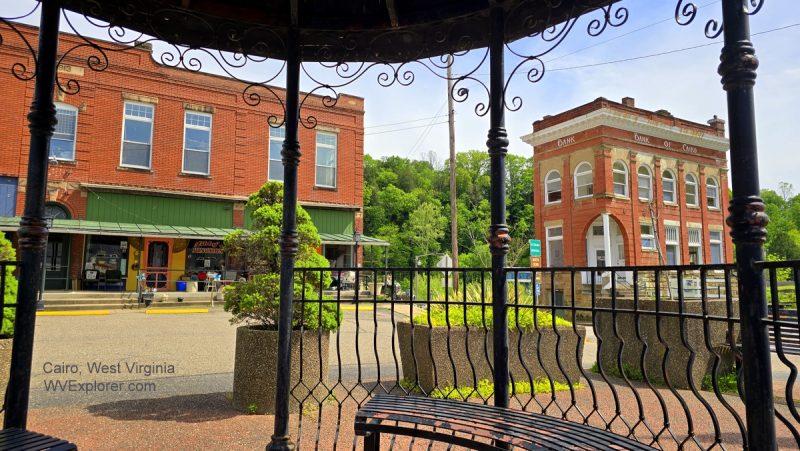 In Cairo, West Virginia, historical buildings line the North Bend Rail Trail.