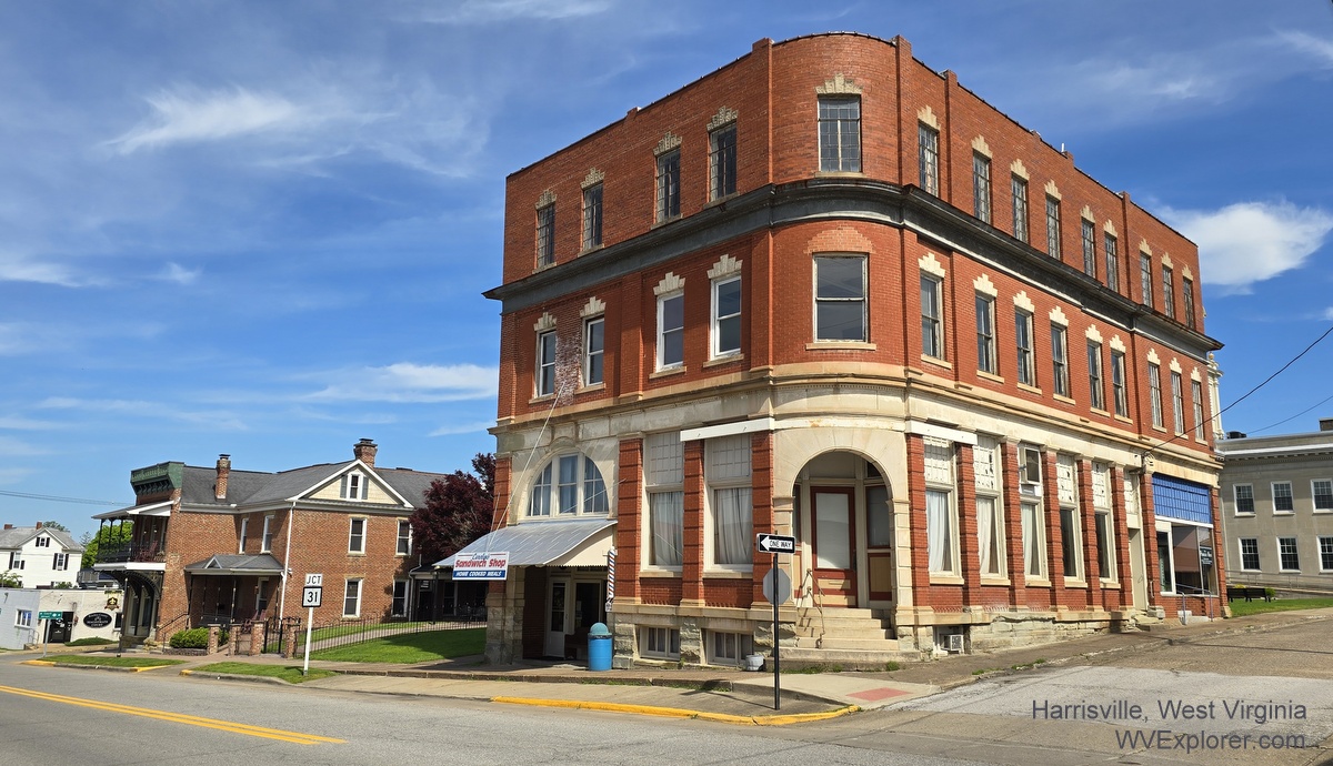 In Harrisville, historic buildings line the Main Street.