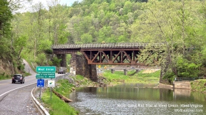 The North Bend Rail Trail spans Middle Island Creek at West Union, West Virginia.