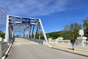A bridge at Saint Marys connects the mainland with Middle Island, part of the Ohio River Islands National Wildlife Refuge.