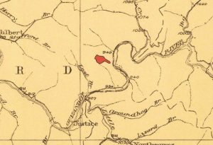 A 1909 mapping shows several structures near the mouth of Salt River.