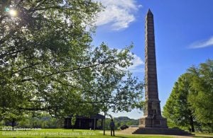 David Sibray visits the monument to the Battle of Point Pleasant, West Virginia.