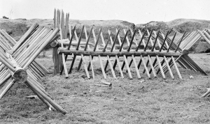 This cheval de frise survived the Battle of Petersburg during the U.S. Civil War.