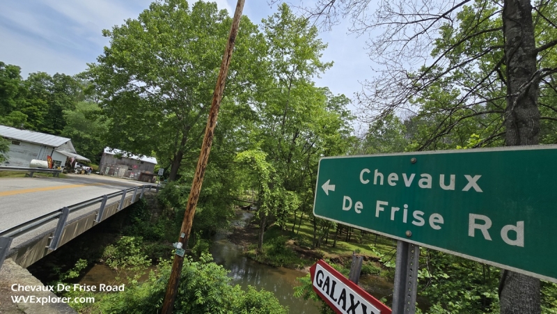The name Chevaux De Frise often attracts the attention of travelers stopping at the Washburn General Store.