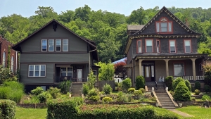 Historic homes line Warwood Avenue in Warwood, West Virginia.