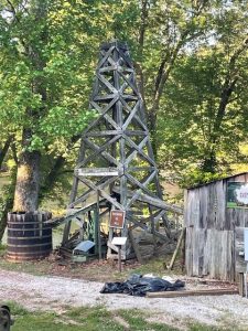 The Rathbone Oil Well at Burning Springs can still produce a novel amount of oil.