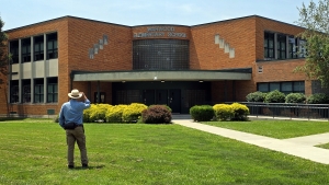 Now on the National Register, the Warwood Middle School is a fine example of Streamline Moderne architecture.