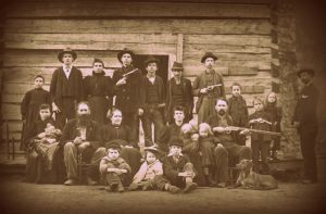 Devil Anse Hatfield surrounded by family