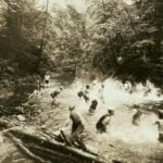 Before air conditioning became widespread, families across West Virginia escaped oppressive summer heat by gathering at cool mountain streams, a tradition that reached its peak during the record-breaking heat waves of the early 1900s and Dust Bowl era.