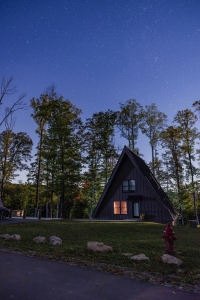 Construction on the first five cabins began in March 2023 and was completed in mid-August 2025.