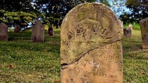 Falling Spring, West Virginia: The grave of John Campbell Gilliland stands in the Spring Creek Presbyterian Cemetery.