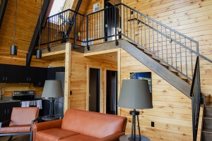 A telescope in a lightwell is one of many amenities that welcome stargazers.