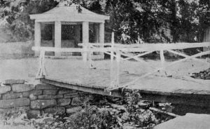 The classical springhouse at Barger Springs was a chief destination for visitors at the springs.