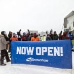 Resort officials reported four to five inches of overnight snowfall, providing skiers and snowboarders with unusually high-quality conditions for opening day. (Photo courtesy Snowshoe Mountain Resort)