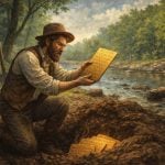 Solomon Spaulding claimed to have uncovered ancient plates along Prickett's Creek in Marion County, West Virginia.